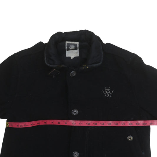 Mens UK Size L G-Star RAW Black Overcoat