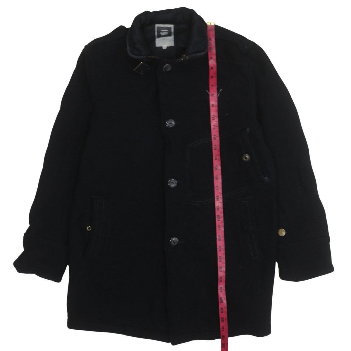 Mens UK Size L G-Star RAW Black Overcoat