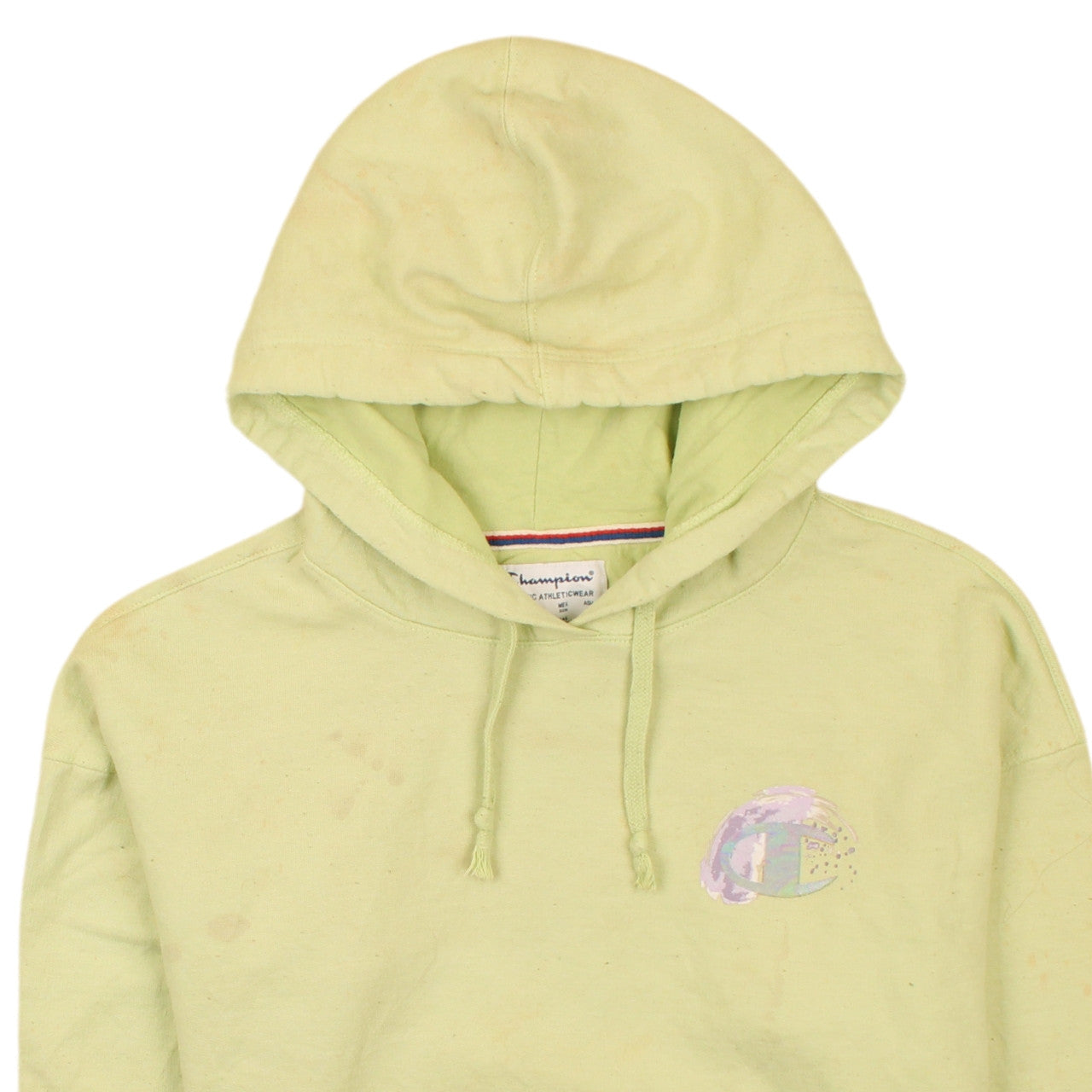 Womens UK Size XS Champion Yellow Pullover Hoodie