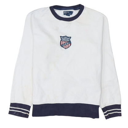 Womens UK Size M Polo Ralph Lauren White Pullover Sweatshirt