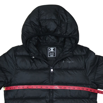 Champion Men's Black 2XL Hooded Puffer Jacket Full Zip Winter Coat