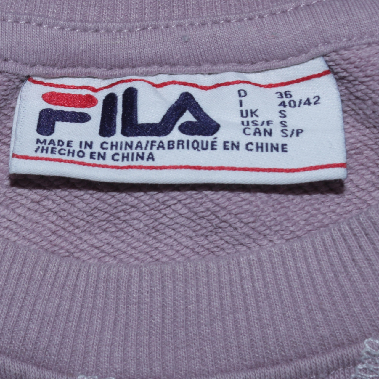Womens UK Size S FILA Pink Pullover Sweatshirt