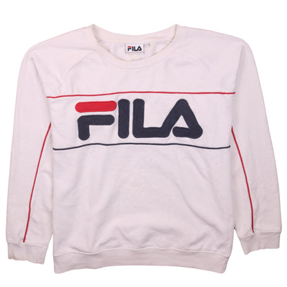 Mens UK Size L FILA White Pullover Sweatshirt