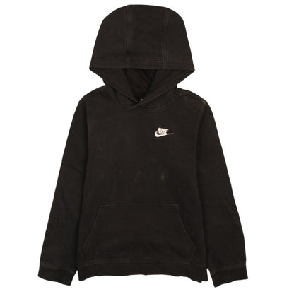 Nike Boys Black Pullover Hoodie Size 158cm Fleece Sweatshirt