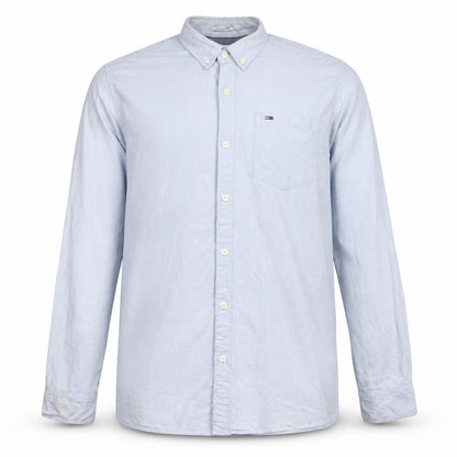 Hilfiger Denim Men's Blue Button-Down Casual Shirt L Regular Fit