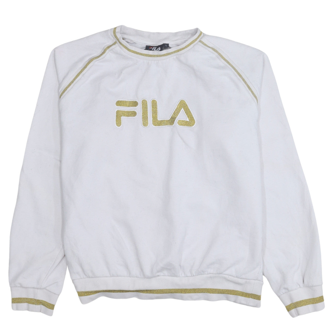 Womens UK Size L FILA White Pullover Sweatshirt