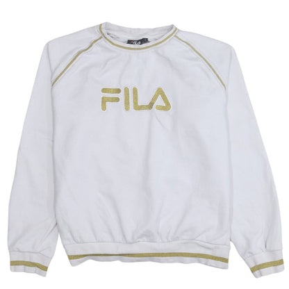 Womens UK Size L FILA White Pullover Sweatshirt