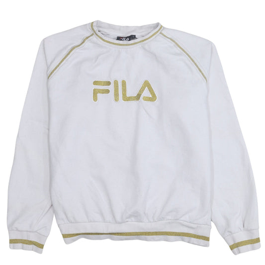 Womens UK Size L FILA White Pullover Sweatshirt