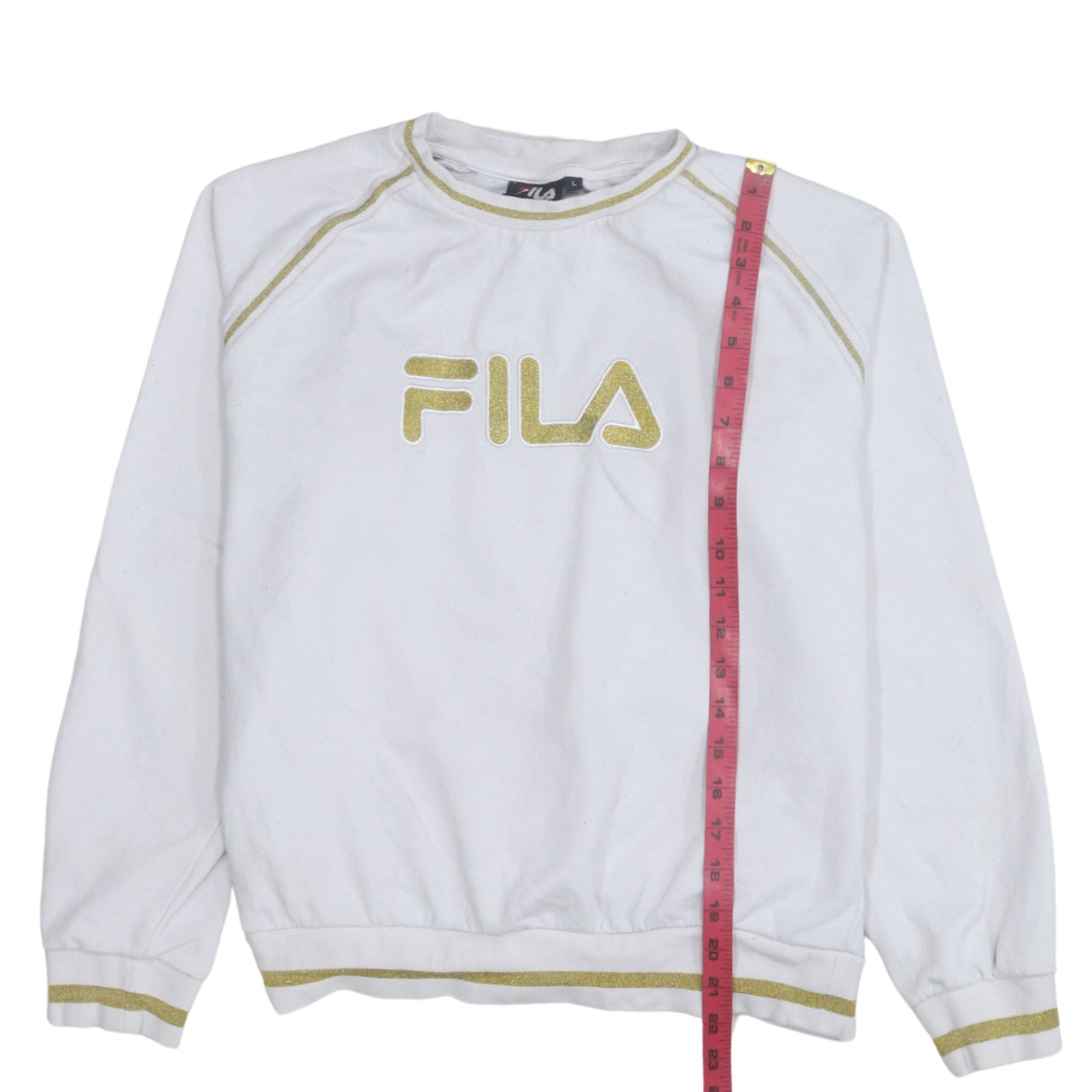 Womens UK Size L FILA White Pullover Sweatshirt