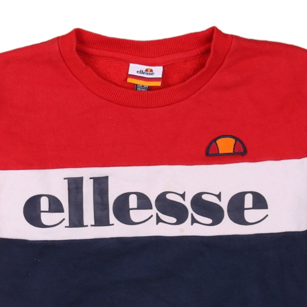 Ellesse Boys Red Colourblock Crew Neck Pullover Sweatshirt 13-14 Years