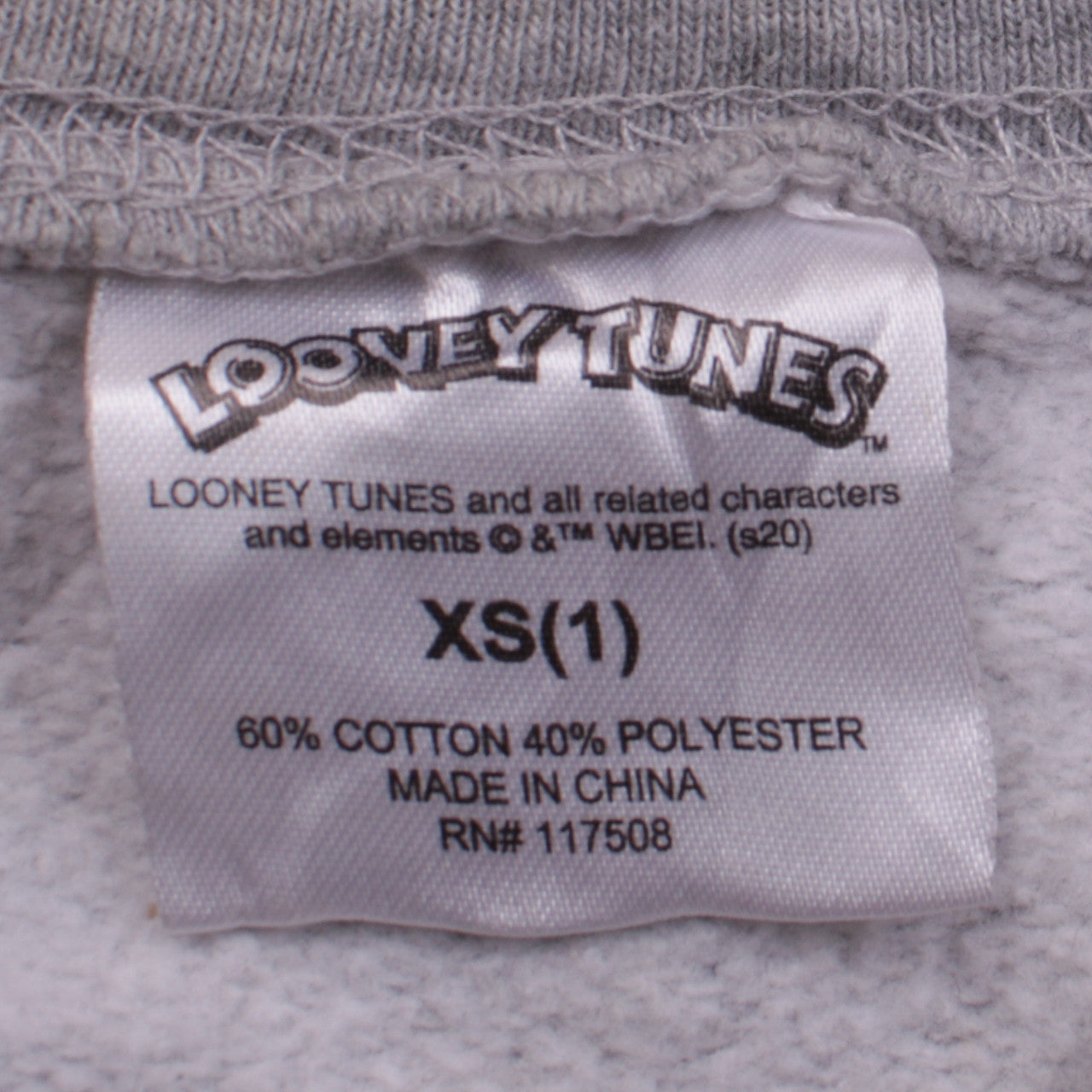 Womens UK Size XS Looney Tunes Grey Pullover Sweatshirt