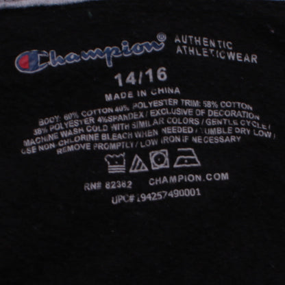 Champion Boys Black Full Zip Hoodie 14-16 Years Cotton Blend Athleticwear