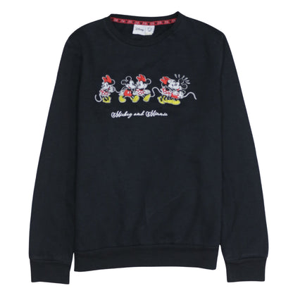 Womens UK Size S Disney Black Pullover Sweatshirt
