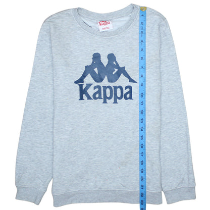 Kappa Boys Grey Logo Crew Neck Sweatshirt Size 146/152 Cotton Blend