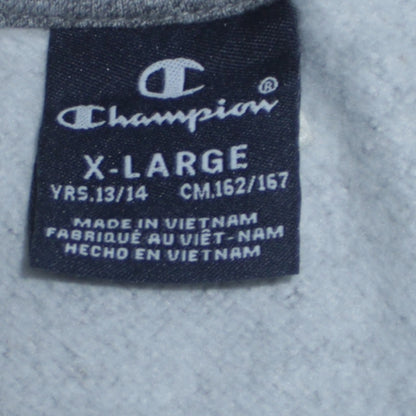 Champion Boys Grey Logo Pullover Sweatshirt XL 13-14 Years Fleece Crew Neck
