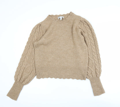 Womens UK Size 10 Friends Like These Beige Pullover Jumper