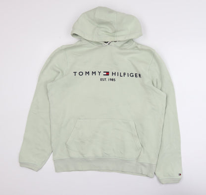 Mens UK Size M Tommy Hilfiger Green Pullover Hoodie