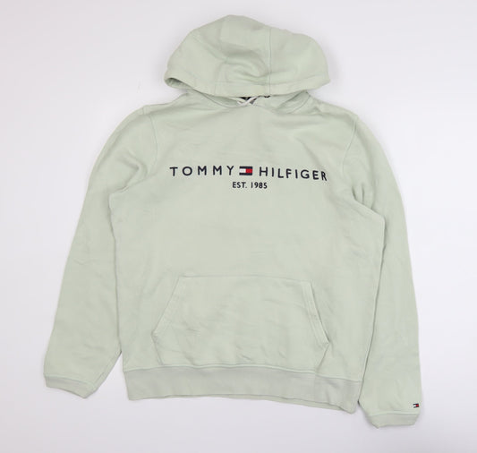 Mens UK Size M Tommy Hilfiger Green Pullover Hoodie