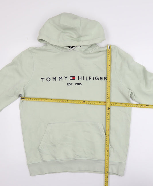Mens UK Size M Tommy Hilfiger Green Pullover Hoodie