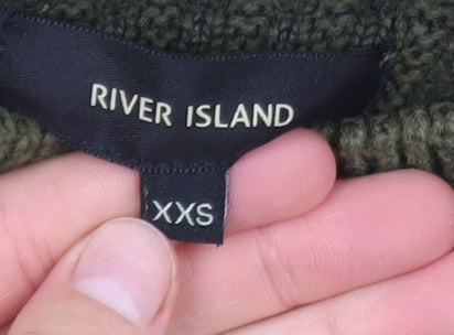 Womens UK Size 2XS River Island Green Pullover Jumper