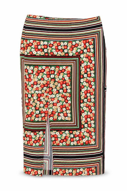 Topshop Womens Multicoloured Midi Pencil Skirt Size 6 Viscose
