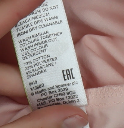 Womens UK Size 18 Marks and Spencer Pink Basic Button-Up
