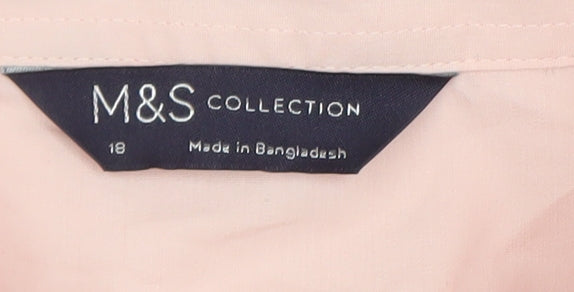 Womens UK Size 18 Marks and Spencer Pink Basic Button-Up