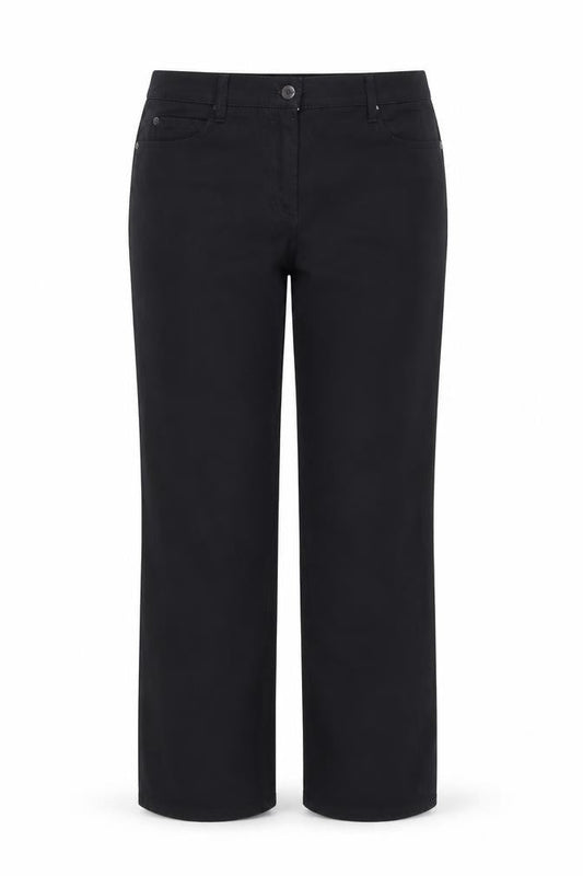 Gerry Weber Women’s Black Cotton Stretch Straight Trousers Size 10