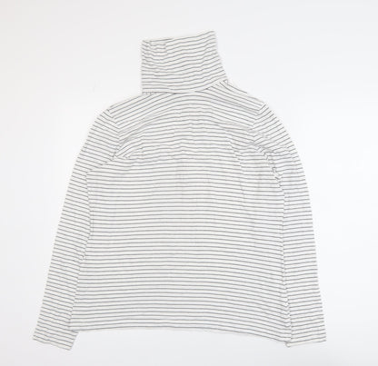 Womens UK Size L Lands' End White Basic T-Shirt