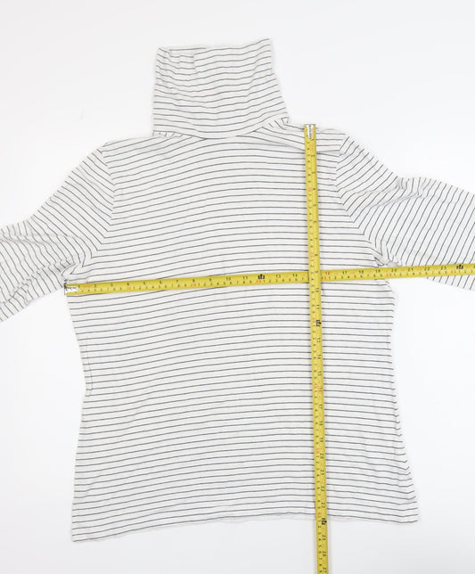 Womens UK Size L Lands' End White Basic T-Shirt