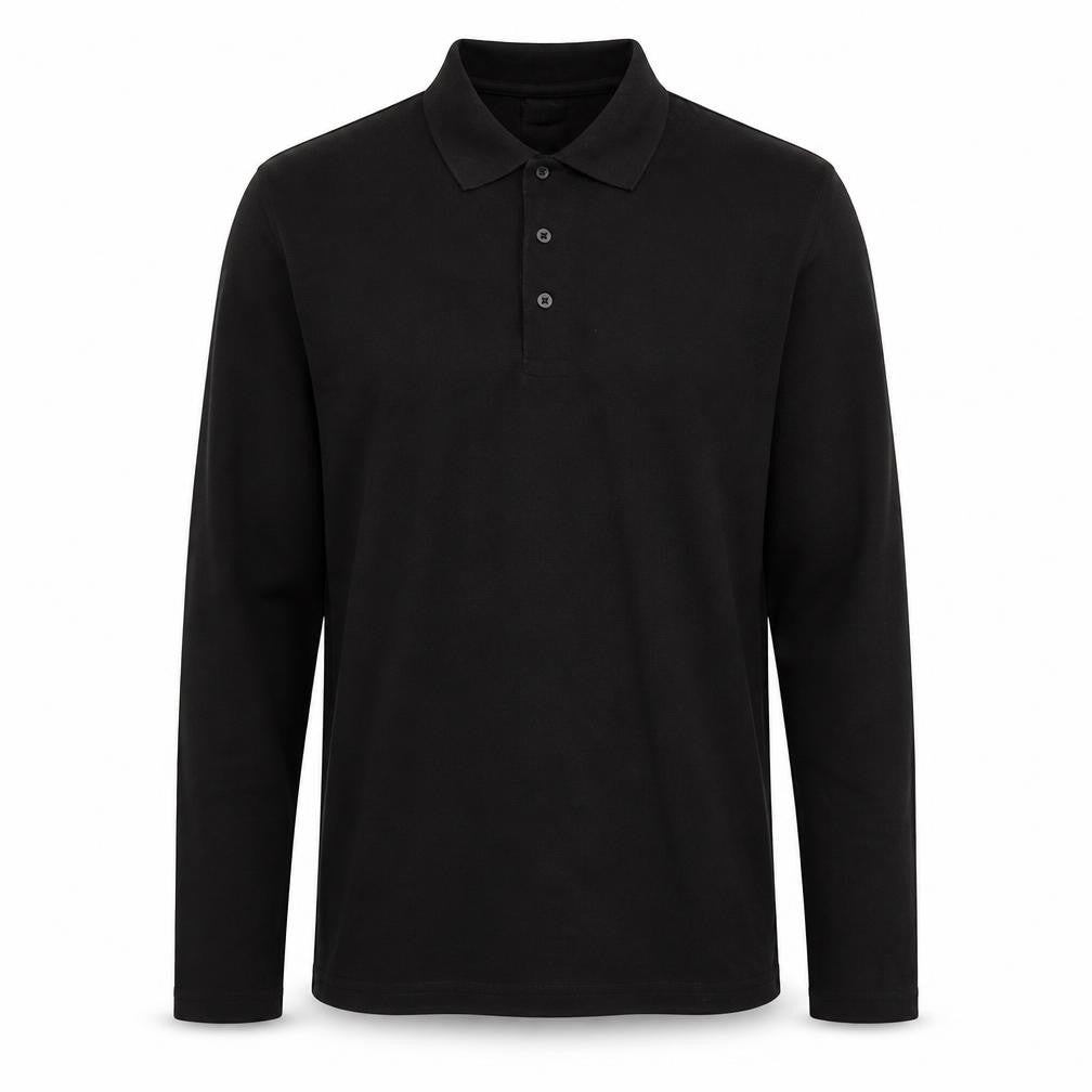 Regatta Professional Men's Black Long Sleeve Collared Polo Shirt M