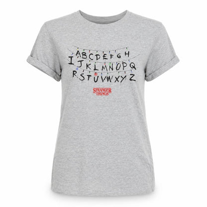 Womens UK Size XS Stranger Things Grey Basic T-Shirt