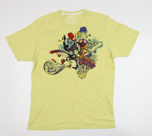 Mens UK Size XL Zara Yellow  T-Shirt