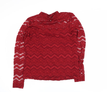Womens UK Size 16 Dorothy Perkins Red Jersey Blouse