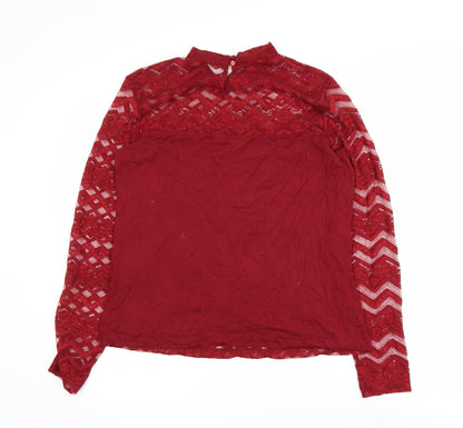 Womens UK Size 16 Dorothy Perkins Red Jersey Blouse