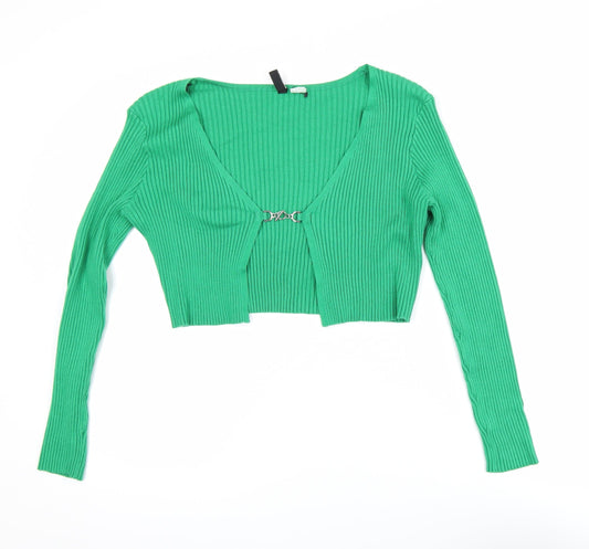Womens UK Size 12 H&M Green Cardigan Jumper
