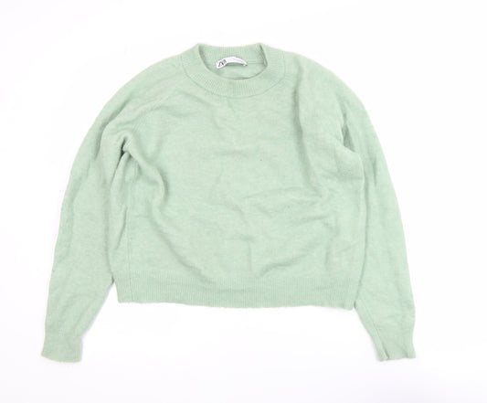 Womens UK Size 12 Zara Green Pullover Jumper