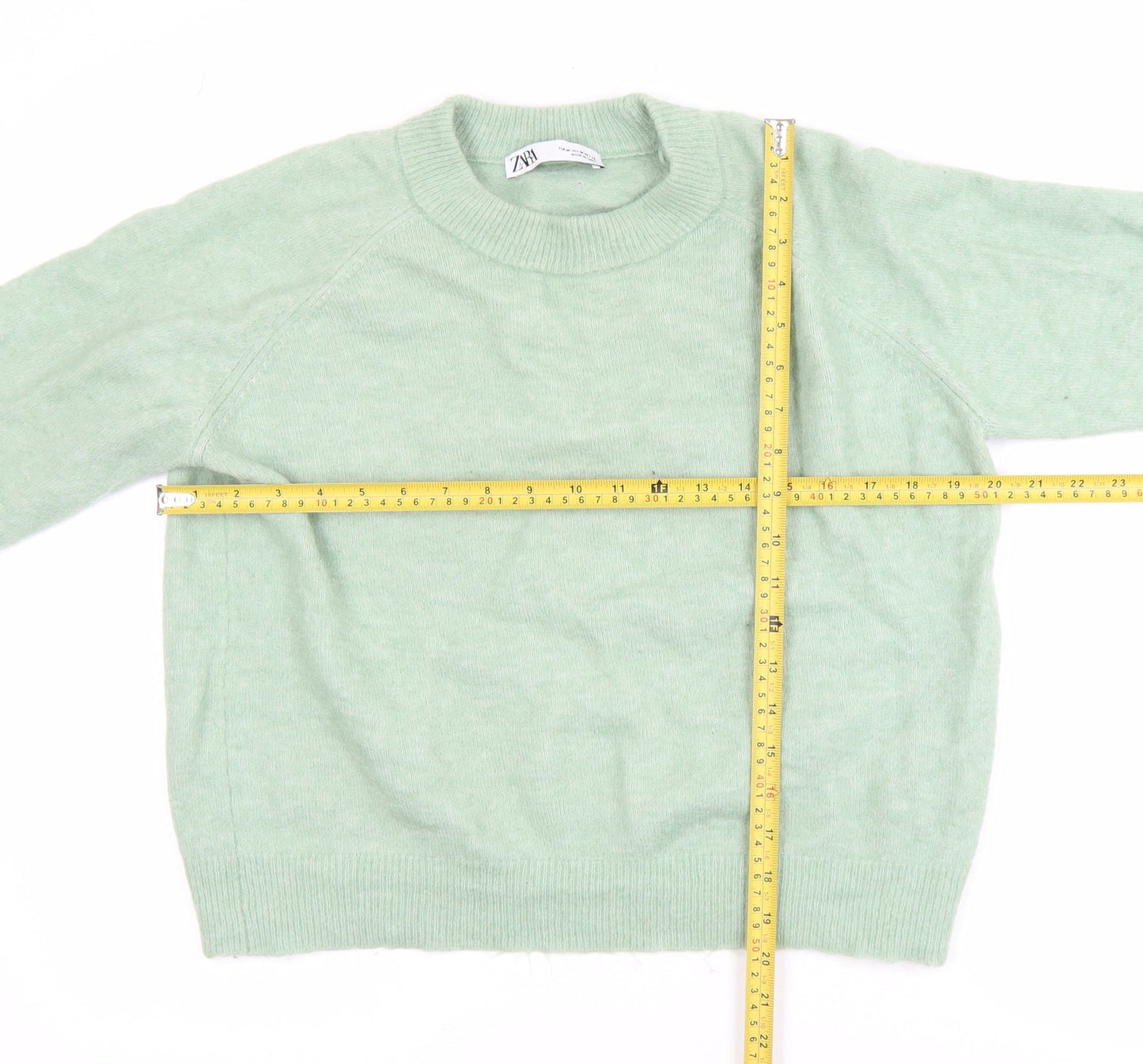 Womens UK Size 12 Zara Green Pullover Jumper