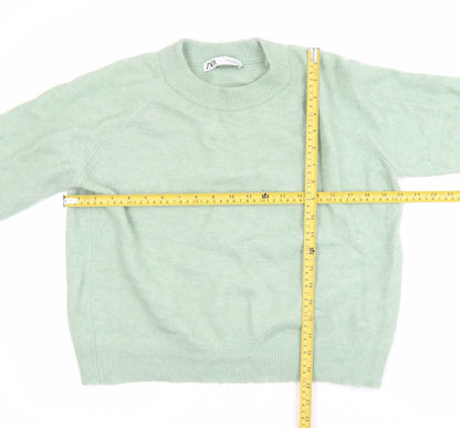 Womens UK Size 12 Zara Green Pullover Jumper