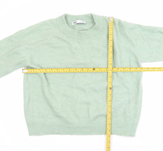 Womens UK Size 12 Zara Green Pullover Jumper
