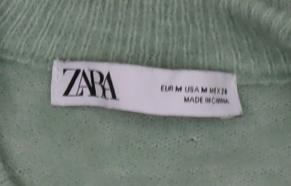 Womens UK Size 12 Zara Green Pullover Jumper