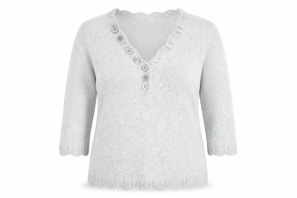 Womens UK Size 16 Marks and Spencer Grey Henley Jumper