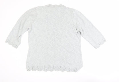 Womens UK Size 16 Marks and Spencer Grey Henley Jumper