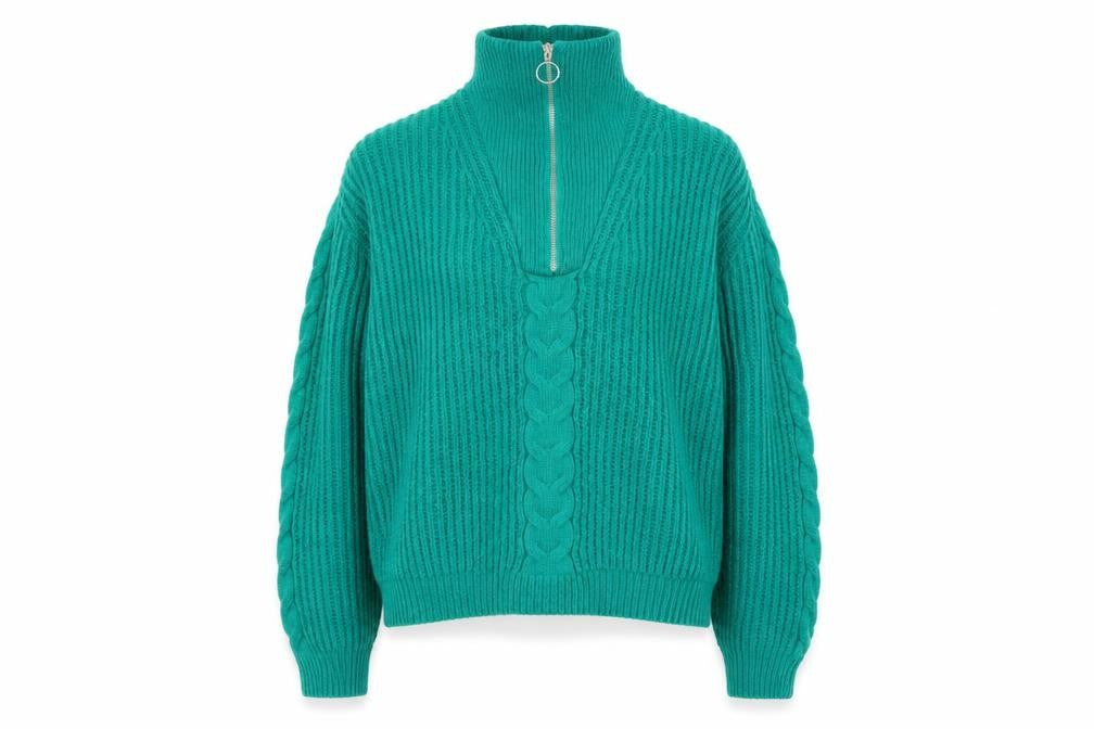 Womens UK Size M Feelhoo Green Full Zip Jumper