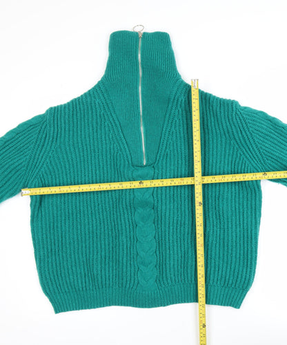 Womens UK Size M Feelhoo Green Full Zip Jumper