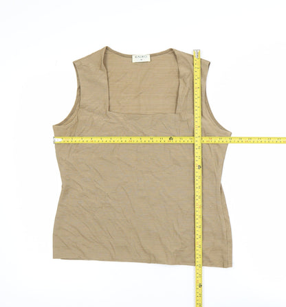 Womens UK Size 14 Kaliko Beige Basic Tank