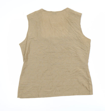Womens UK Size 14 Kaliko Beige Basic Tank