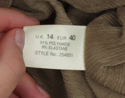 Womens UK Size 14 Kaliko Beige Basic Tank