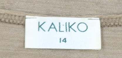 Womens UK Size 14 Kaliko Beige Basic Tank