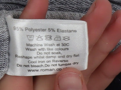 Womens UK Size 18 Roman Grey Basic T-Shirt